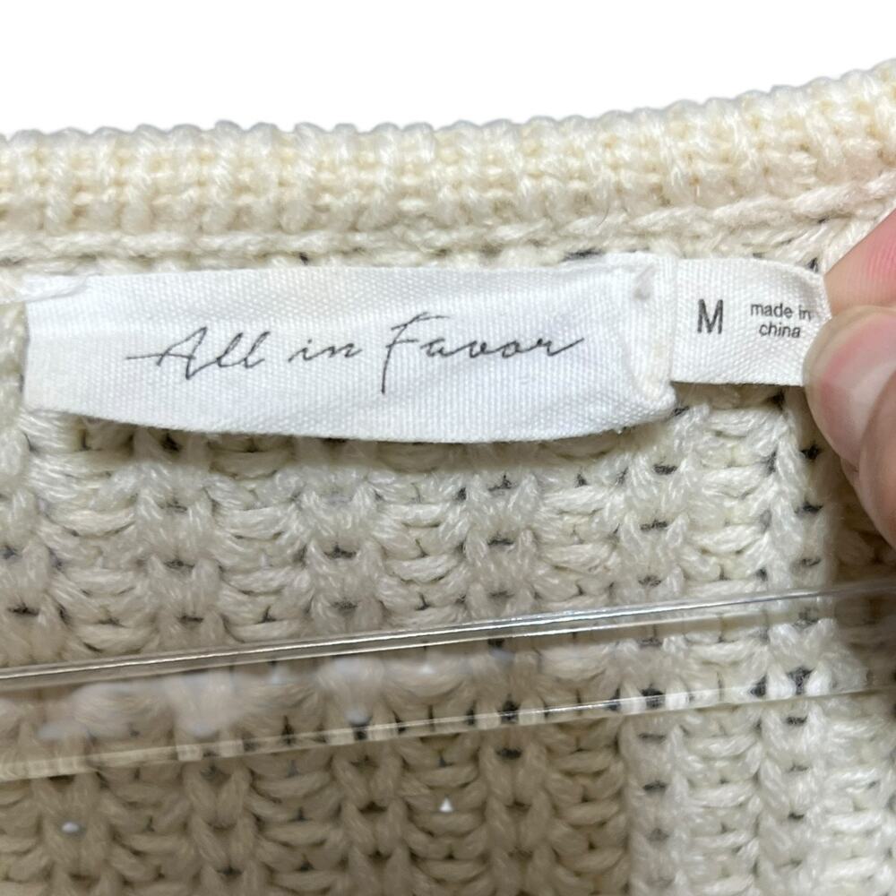 Womens Chunky Knit Pullover Sweater Sz M Balloon Sleeve Cozy Cabin Coastal Soft - Picture 7 of 7